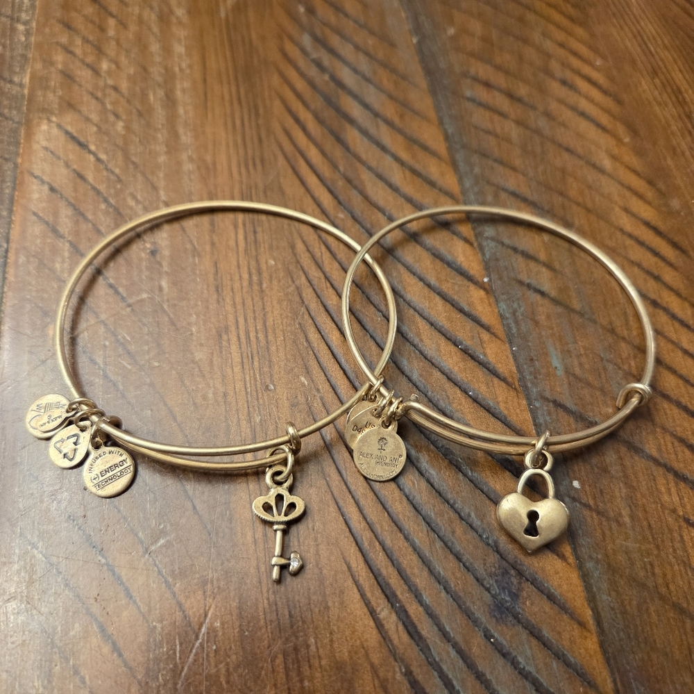 Alex And Ani Lock And Key Bracelet Set